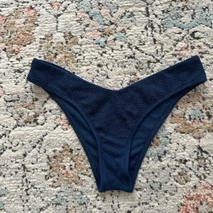 Abercrombie & Fitch Navy Cheeky High-Leg Bikini Bottoms | XS